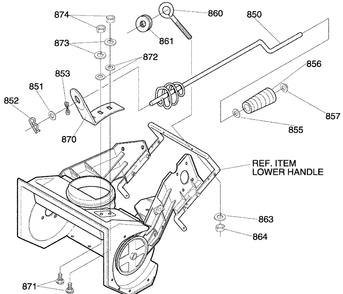 Chute Rod Assembly Diagram and Parts List for 620301X61NC 2004 Briggs and Stratton Snow Blower